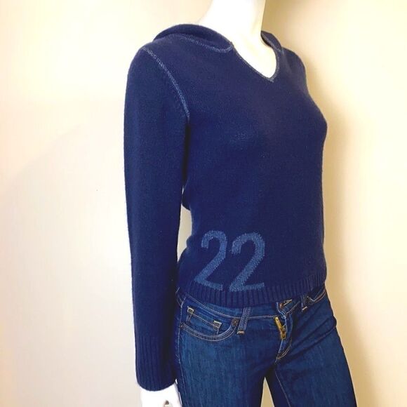 Top shop Smudge Navy Hooded Sweater - Picture 2 of 15